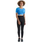 TOMMY LIFE Kadın Crop T-Shirt, Saks, Bel Bağlama Detaylı, O Yaka, Standart Kalıp, Dalgıç Kumaş, S Beden