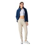 TOMMY LIFE Kadın Eşofman Altı, Bej, Kompakt Pamuklu, Kalın Dokulu, Standart Fit, L Beden