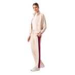 TOMMY LIFE Kadın Palazzo Pantolon, Bej, Yan Panel Detaylı, Geniş Paça, XL Beden