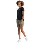 TOMMY LIFE Kadın Siyah Sırt Yırtmaç Detaylı O Yaka Kısa Kollu T-Shirt, L Beden