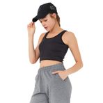TOMMY LIFE Kadın Spor Büstiyer, Crop Top Atlet, Füme, S Beden