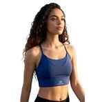 TOMMY LIFE Kadın Spor Büstiyer, İndigo, Standart Fit, Sırt Detaylı, S Beden