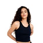 TOMMY LIFE Kadın Spor Büstiyer, Lacivert, U Yaka, Crop Top, L Beden