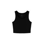 TOMMY LIFE Kadın Spor Büstiyer, Siyah, Basic Crop Top Atlet, U Yaka, XS Beden