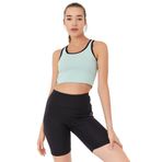 TOMMY LIFE Kadın Spor Büstiyer, Su Yeşili, Crop Top, U Yaka, XS Beden