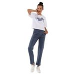 TOMMY LIFE Kadın Spor Eşofman Alt, Yüksek Bel, Cepli, Klasik Paça, Petrol Mavi, S