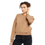 TOMMY LIFE Kadın Sweatshirt, O Yaka, Uzun Kollu, Toprak, 2XL Beden