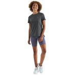 TOMMY LIFE Kadın T-Shirt, Koyu Gri, Sırt Yırtmaç Detaylı, O Yaka, Kısa Kollu, Standart Kalıp, XL