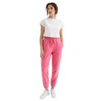TOMMY LIFE Kadın Yüksek Bel Basic Jogger Polar Eşofman Alt, Pembe, M