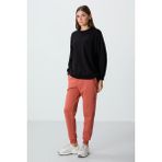 Tommy Life Kiremit Kompakt Pamuklu Kalın Pürüzsüz Dokulu Standart Fit Kadın Eşofman Altı - 94660 - 2XL