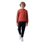 TOMMY LIFE Kiremit-Lacivert Pamuklu Kalın İçi Tüylü Standart Fit Nakışlı Erkek Çocuk Eşofman Takımı, 11-12 Yaş