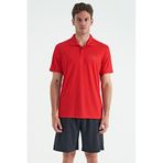 Tommy Life Kırmızı Logo Baskılı Standart Kalıp Polo Yaka Aktif Spor Erkek T-Shirt - 88252