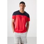 TOMMY LIFE Kırmızı Nefes Alan Dokulu Ince Esnek Standart Fit Erkek Performans T-shirt - 88386
