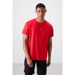 TOMMY LIFE Kırmızı Nefes Alan Dokulu Ince Esnek Standart Fit Erkek Performans T-shirt - 88387