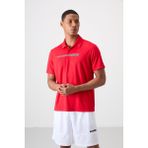 Tommy Life Kırmızı Nefes Alan Dokulu İnce Esnek Standart Fit Polo Yaka Erkek Performans T-Shirt - 88393 - 2XL
