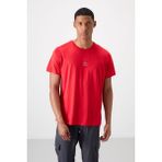 Tommy Life Kırmızı Nefes Alan Jakarlı İnce Esnek Standart Fit Erkek Performans T-Shirt - 88397