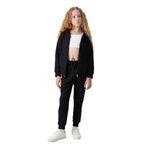 TOMMY LIFE Kız Çocuk Eşofman Takımı, Siyah, Pamuklu, İçi Tüylü, Standart Fit, 6-7 Yaş