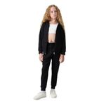 TOMMY LIFE Kız Çocuk Eşofman Takımı, Siyah, Pamuklu, İçi Tüylü, Standart Fit, 8-9 Yaş