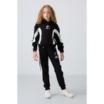 TOMMY LIFE Kız Çocuk Eşofman Takımı, Siyah, Pamuklu, Standart Fit, 11-12 Yaş