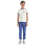 TOMMY LIFE Kız Çocuk Spor Giyim Eşofman Altı, Açık Eflatun, Biye Detaylı, Bağcıklı, Ön Nevürlü, Geniş Paçalı, 11-12 Yaş