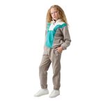 TOMMY LIFE Koyu Bej Kalın Yumuşak Dokulu Standart Fit Nakışlı Polar Kız Çocuk Eşofman Altı, 7-8 Yaş