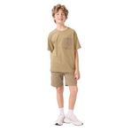 TOMMY LIFE Koyu Bej Pamuklu Oversize Fit Chino Erkek Çocuk Eşofman Takımı, 7-8 Yaş