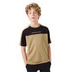 TOMMY LIFE Koyu Bej Pamuklu Yumuşak Dokulu Oversize Fit Nakışlı Erkek Çocuk T-Shirt, 14-15 Yaş