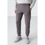 Tommy Life Koyu Gri Fermuar Cepli Standart Kalıp Jogger Erkek Eşofman Alt - 84587 - 2XL
