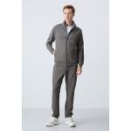 Tommy Life Koyu Gri Pamuklu Kalın Yumuşak Dokulu Comfort Fit Basic Erkek Eşofman Takım - 85260 - 2XL