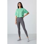 TOMMY LIFE Koyu Gri Yüksek Bel Toparlayıcı Slim Fit Dar Paça Kadın Tayt - 94011