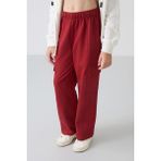 Tommy Life Koyu Kırmızı Kargo Cepli Ön Dikiş Detaylı Geniş Paça Kız Çocuk Eşofman Altı - 75143