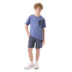 TOMMY LIFE Koyu Mavi-Kot Lacivert Pamuklu Oversize Fit Erkek Çocuk Eşofman Takımı, 11-12 Yaş