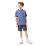TOMMY LIFE Koyu Mavi Pamuklu Oversize Fit Dokuma Chino Erkek Çocuk Şort Takım, 14-15 Yaş