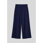 TOMMY LIFE Koyu Mor Comfort Fit Geniş Paça Korsajlı Palazzo Kadın Pantolon - 94681