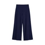 TOMMY LIFE Koyu Mor Comfort Fit Geniş Paça Korsajlı Palazzo Pantolon, XL, T18BY-94681, Koyu mor, Kadın