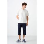 Tommy Life Lacivert Fermuar Cepli Standart Kalıp Klasik Paça Erkek Kapri - 83091 - 2XL