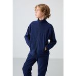 TOMMY LIFE Lacivert Kalın Yumuşak Dokulu Standart Fit Nakışlı Polar Erkek Çocuk Sweatshirt - 11223