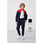 TOMMY LIFE Lacivert-Kırmızı Pamuklu Erkek Çocuk Eşofman Takım, İçi Tüylü, 10-11 Yaş