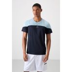 TOMMY LIFE Lacivert Nefes Alan Dokulu Ince Esnek Standart Fit Erkek Performans T-shirt - 88386