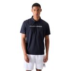 TOMMY LIFE Lacivert Nefes Alan Dokulu Polo Yaka Erkek Performans T-Shirt, 2XL