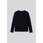 TOMMY LIFE Lacivert O Yaka Standart Fit Uzun Kollu Basic Kadın T-Shirt - 97312