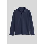 TOMMY LIFE Lacivert Polo Yaka Basic Uzun Kollu Erkek Çocuk T-Shirt - 11170
