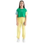 TOMMY LIFE Limon Yazı Nakışlı Standart Kalıp Jogger Kız Çocuk Eşofman Altı, 14-15 Yaş