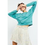 Tommy Life Mint Yeşili Basic Rahat Form O Yaka Kadın Sweatshirt - 97114