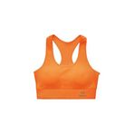 TOMMY LIFE Neon Oranj Sırt Detaylı Dar Kalıp U Yaka Kadın Spor Büstiyer, L Beden