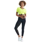 TOMMY LIFE Neon Sarı Bel Bağlama Detaylı O Yaka Crop T-Shirt, Kadın, XL