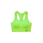 TOMMY LIFE Neon Sarı Spor Büstiyer, U Yaka, Sırt Detaylı, L Beden