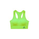 TOMMY LIFE Neon Sarı Spor Büstiyer, U Yaka, Sırt Detaylı, M Beden