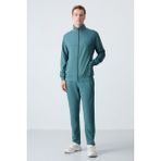Tommy Life Orman Yeşili Pamuklu Kalın Yumuşak Dokulu Comfort Fit Basic Erkek Eşofman Takım - 85260