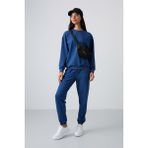 Tommy Life Parlament Basic Pamuklu O Yaka Oversize Lastik Paça Kadın Eşofman Takım - 95287 - XL